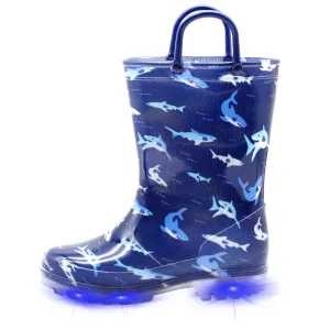 Light Up Toddler Kids Rain Boots with Handles