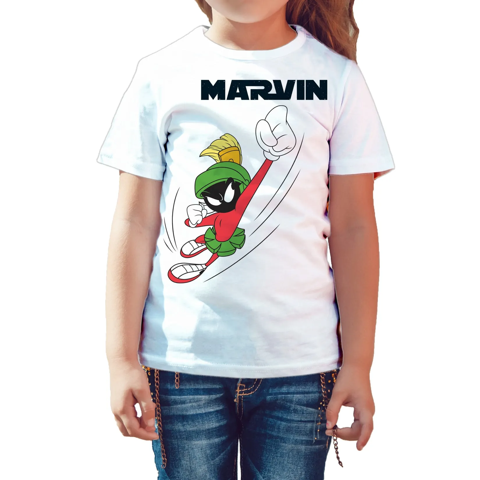 Looney Tunes Marvin Flying Martian Official Kid's T-shirt