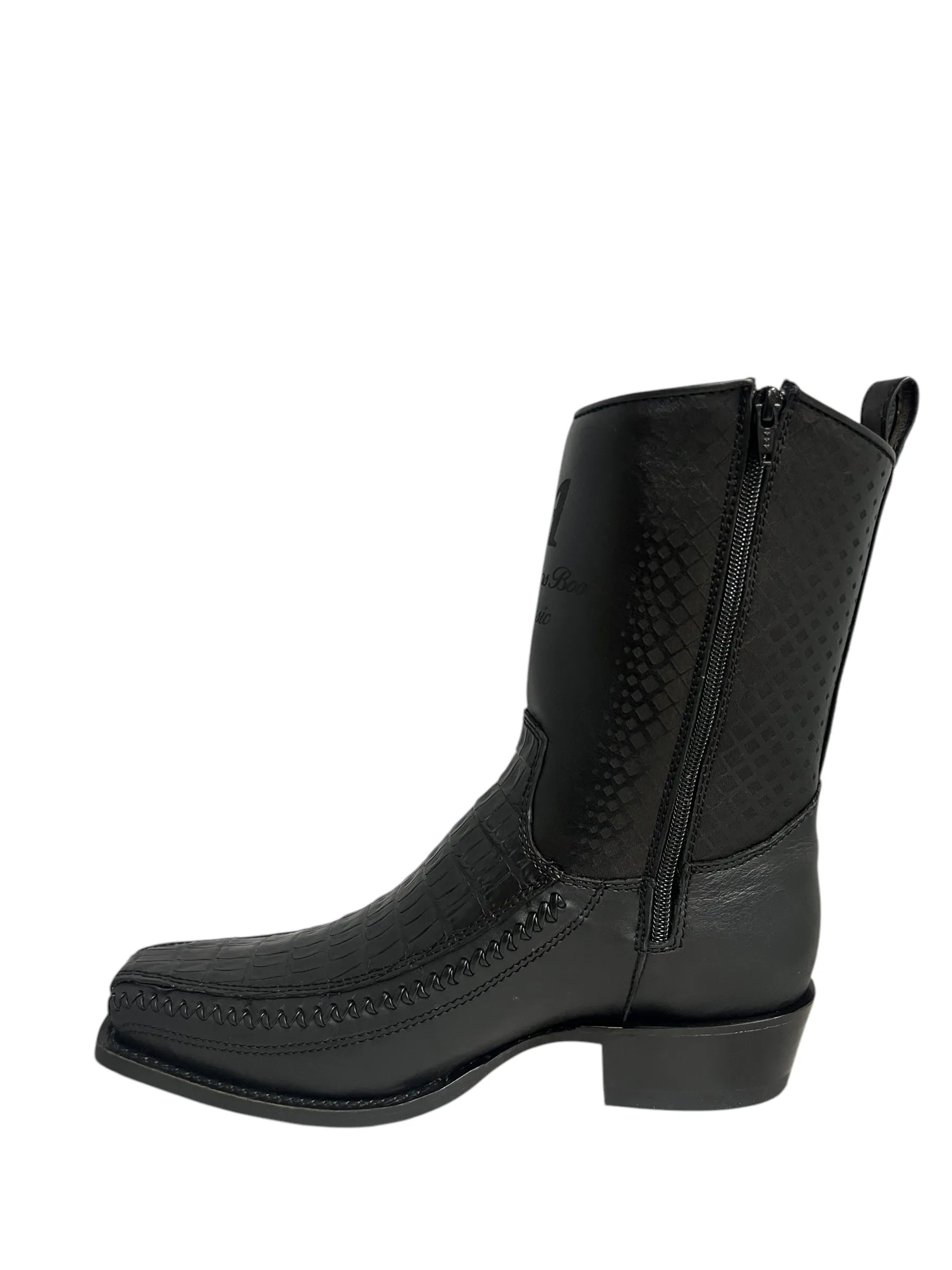 Los Altos 7 Toe Caiman Belly Black - 57BFP8205