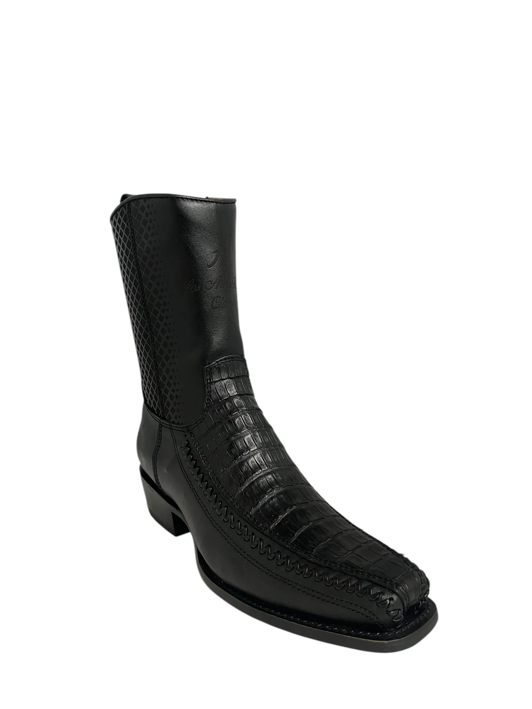 Los Altos 7 Toe Caiman Belly Black - 57BFP8205