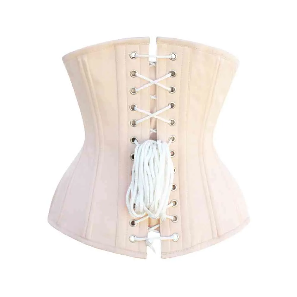 Madilyn Beige Taffeta Curvy Waist Training Underbust Corset