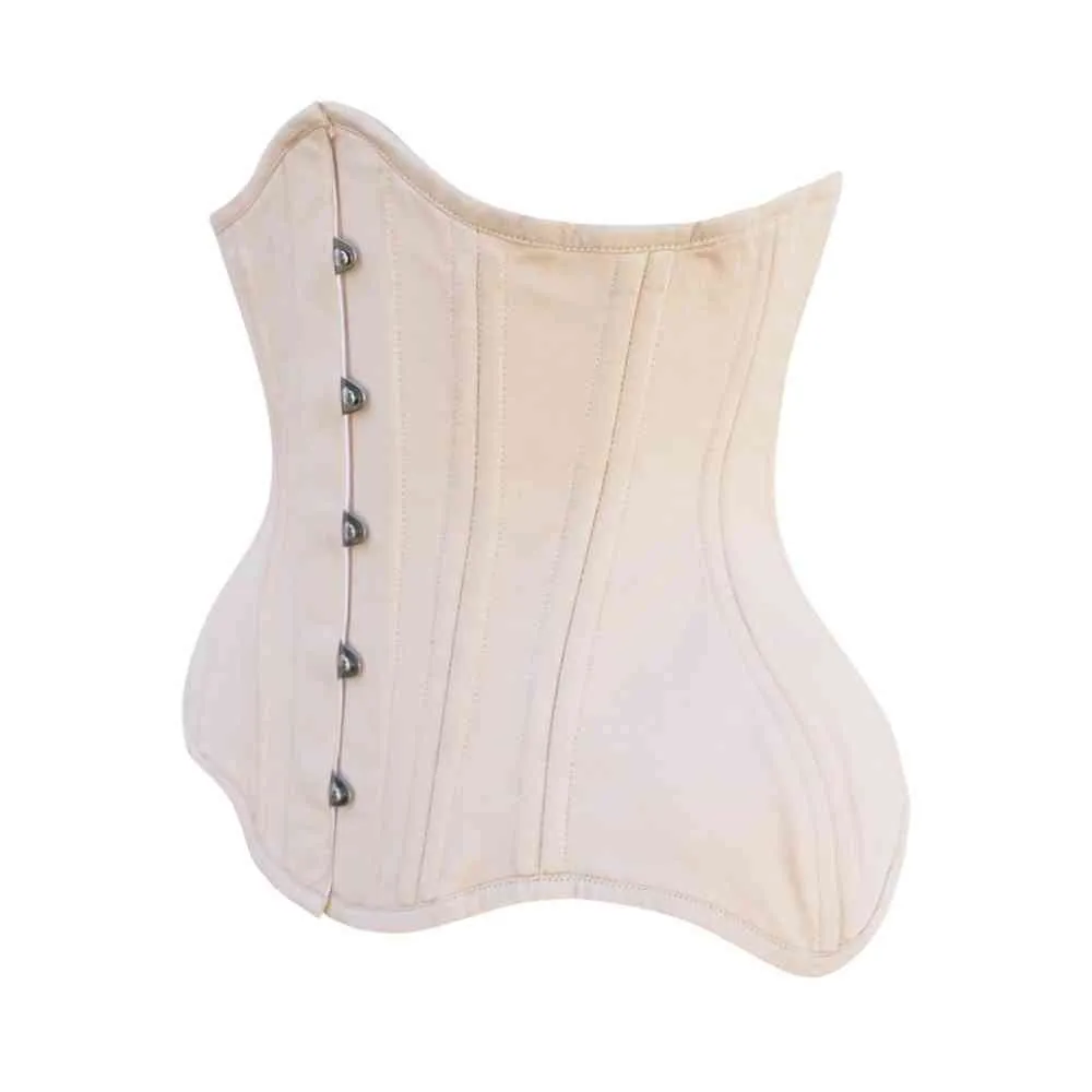 Madilyn Beige Taffeta Curvy Waist Training Underbust Corset