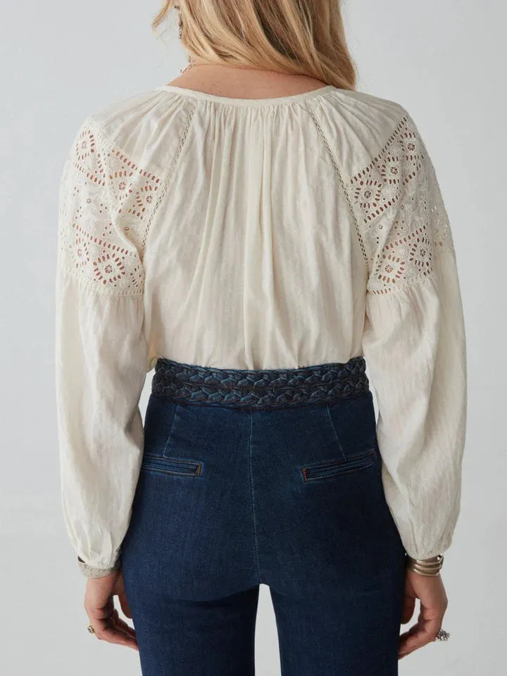 MAISON HOTEL Josephine Blouse in Broderie Merengue