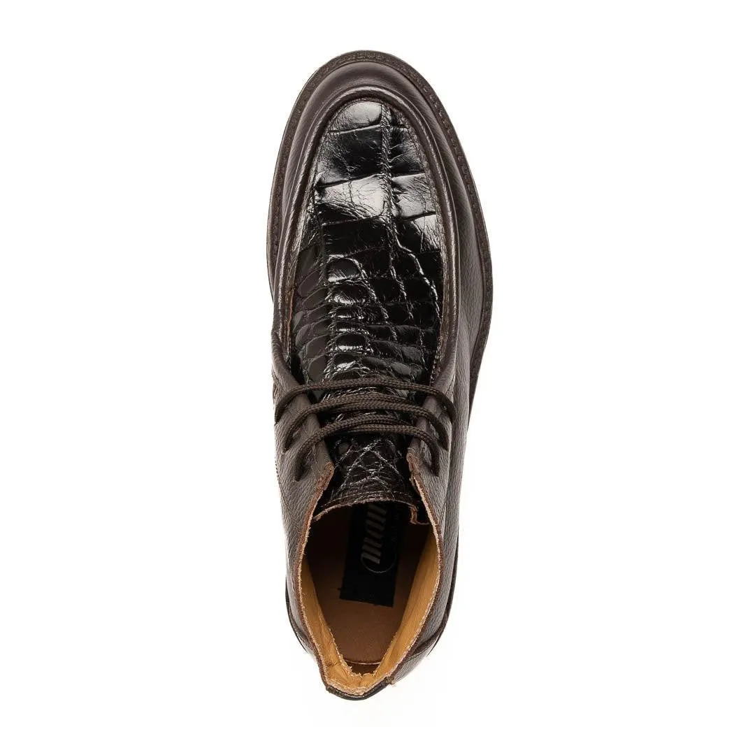 Mauri Brooklyn in Sport Rust Mens Exotic Alligator / Time Calf-Skin Leather Boots