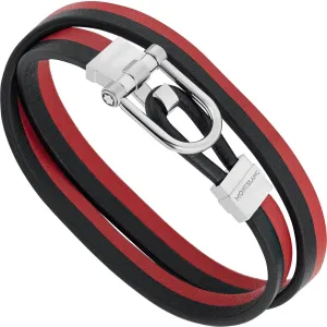 Montblanc Bracelet Steel Pelle Urban Spirit Black Red Medium size 11881363