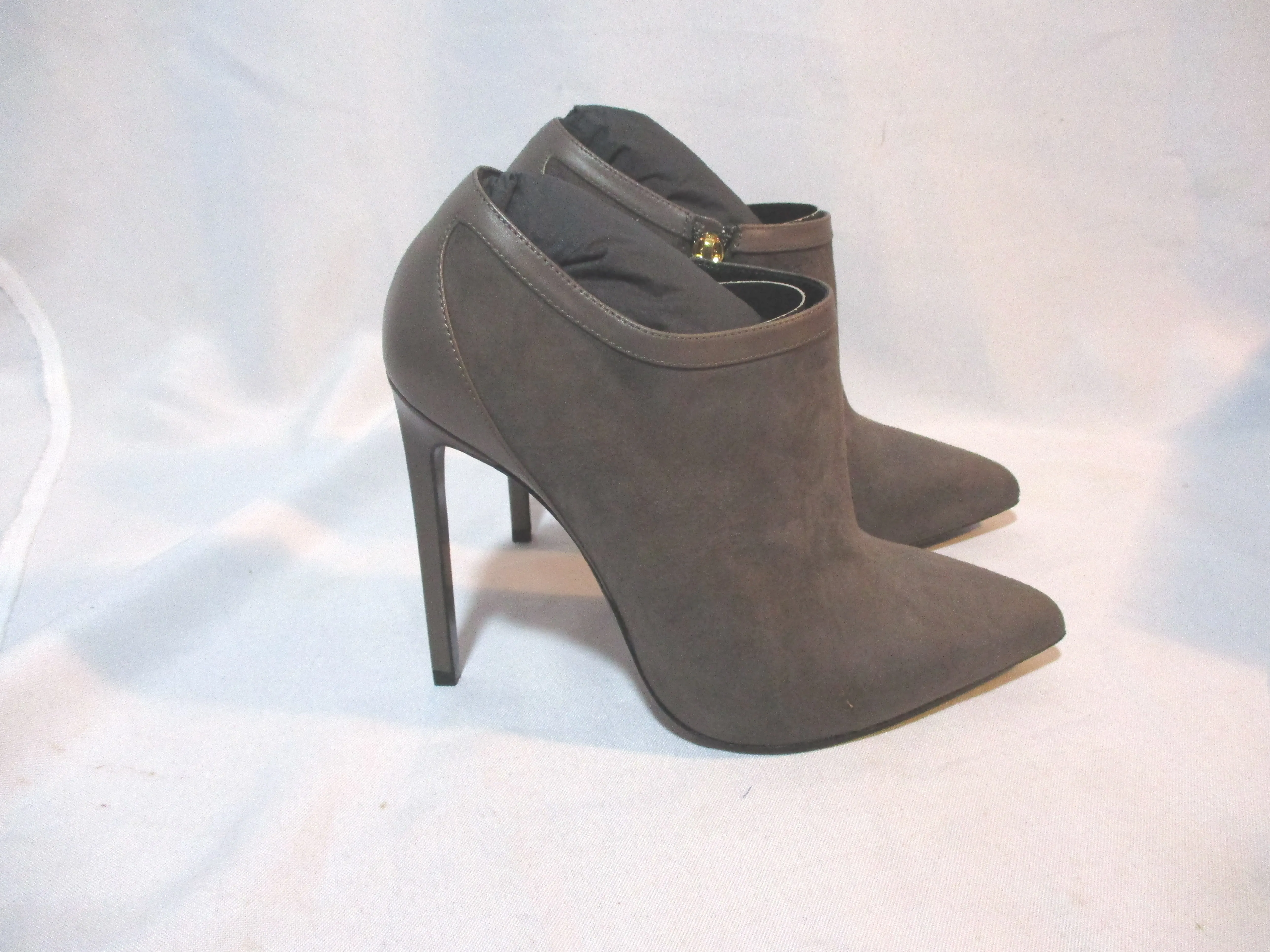 NEW NIB SAINT LAURENT PARIS Stiletto Heel BOOT Bootie 36.5 GREY GRAY Womens