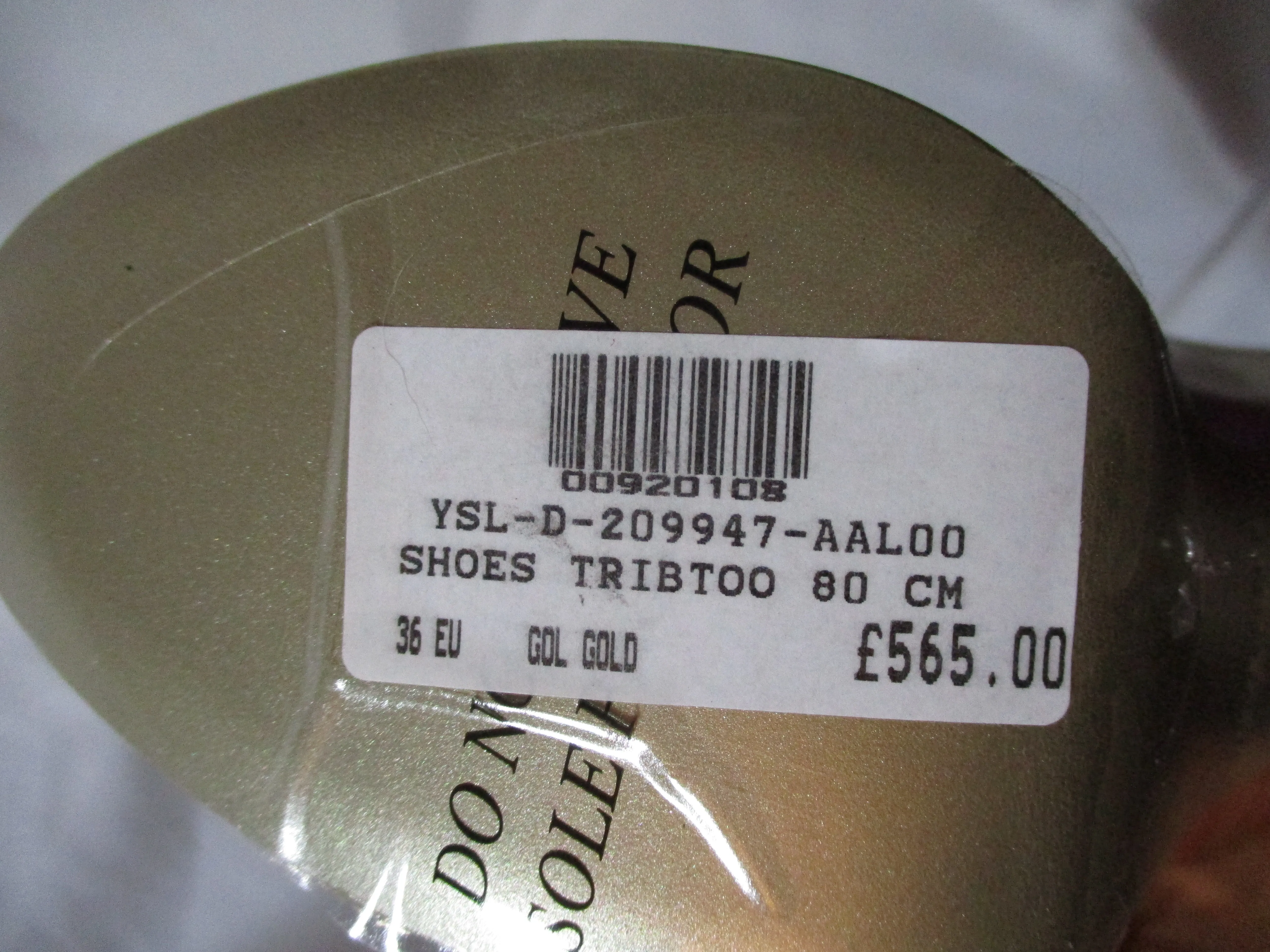 NEW NWT  YVES SAINT LAURENT PARIS Stiletto Heel PUMP SHOE 36 GOLD