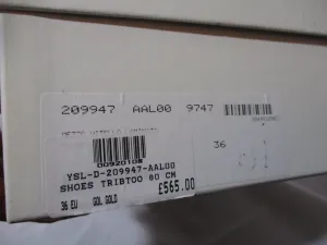 NEW NWT  YVES SAINT LAURENT PARIS Stiletto Heel PUMP SHOE 36 GOLD