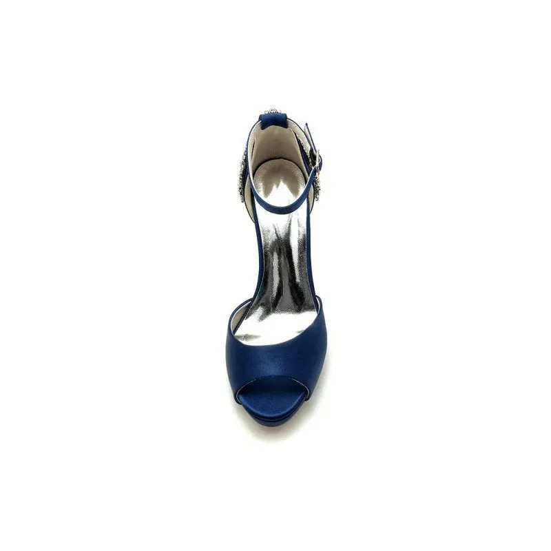Party Peep Toe Rhinestone Embellished High Heels