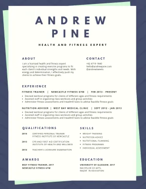 Personal Training CV