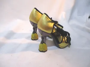 PRADA Carved Floral Pump Shoe 36.5 GOLD BLACK PURPLE YELLOW