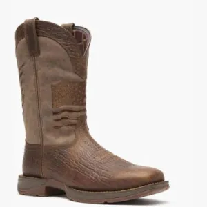 Rebel™ by Durango® Brown Distressed Flag Embroidery Western Boot
