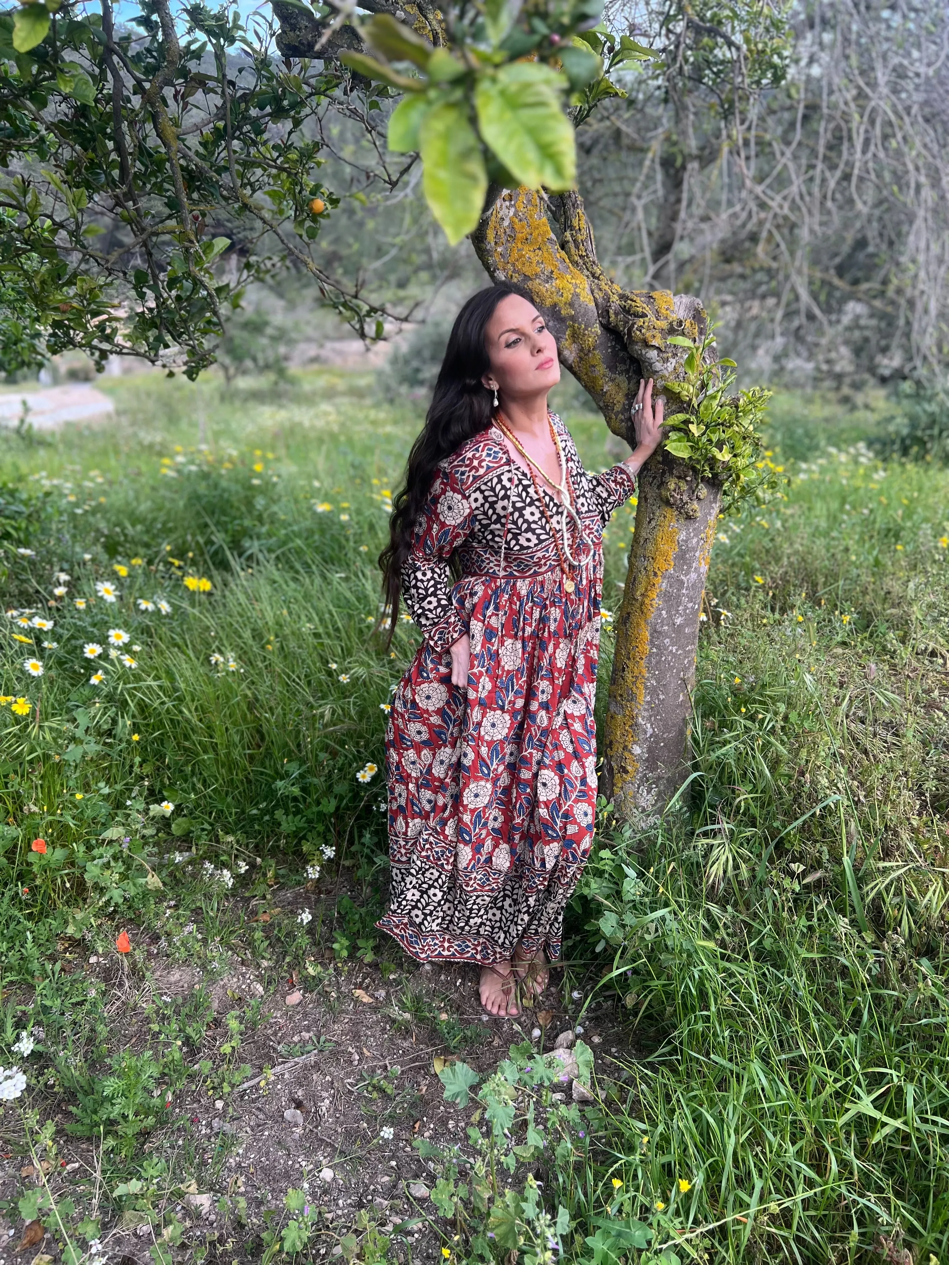 Reina - Boho beautiful ethnic block print dress