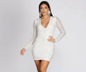 Ria Heat Stone Charming Formal Mini Dress