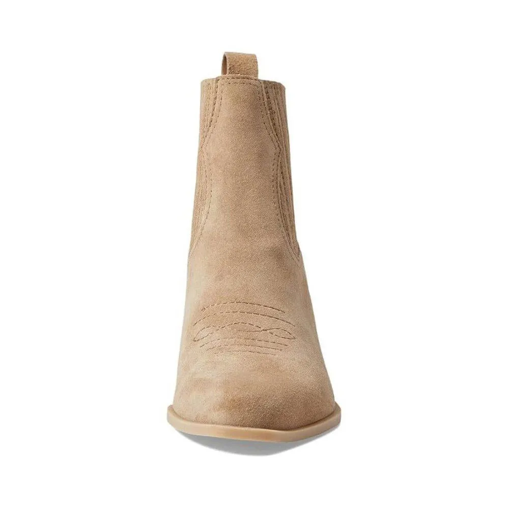 Sahara Truffle Suede Heeled Ankle Boots