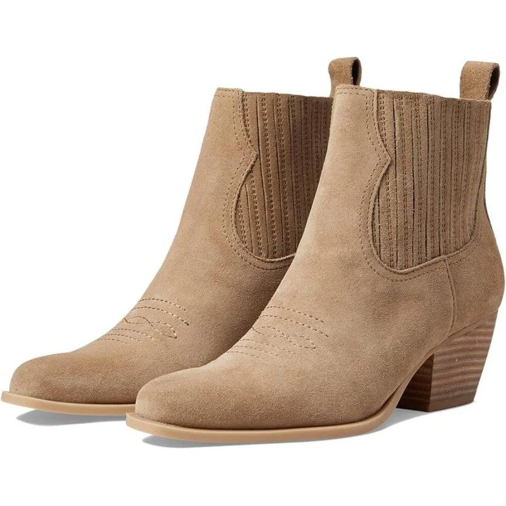 Sahara Truffle Suede Heeled Ankle Boots