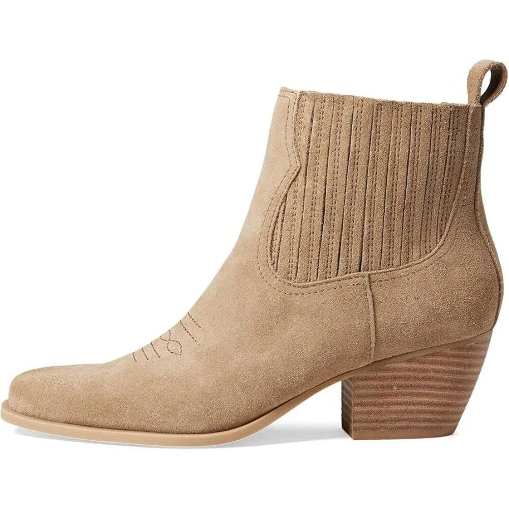 Sahara Truffle Suede Heeled Ankle Boots