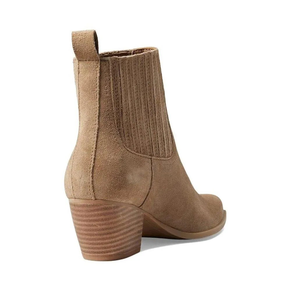 Sahara Truffle Suede Heeled Ankle Boots