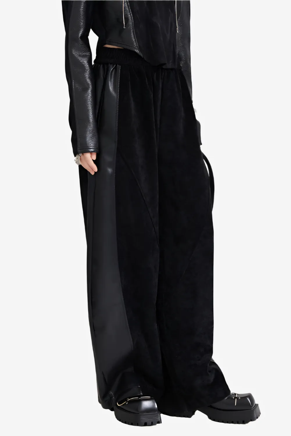 Shadow Stitch Wide-Leg Pants