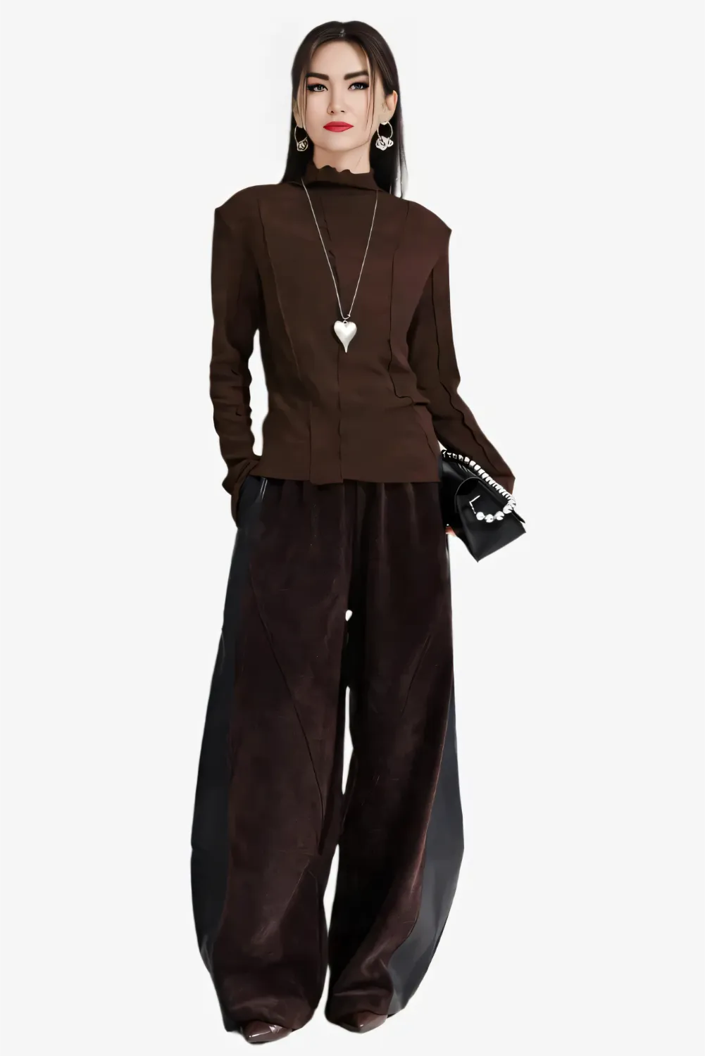Shadow Stitch Wide-Leg Pants