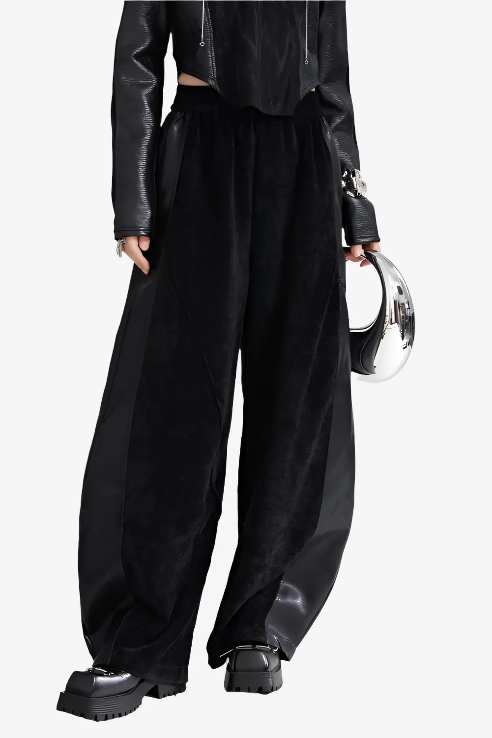 Shadow Stitch Wide-Leg Pants