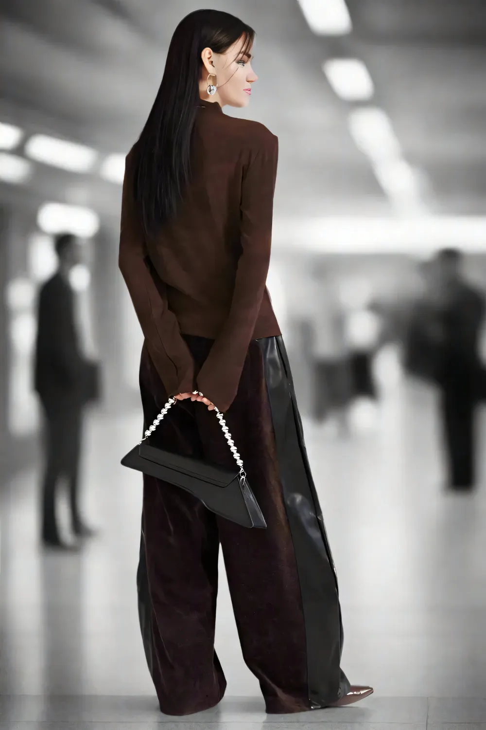 Shadow Stitch Wide-Leg Pants