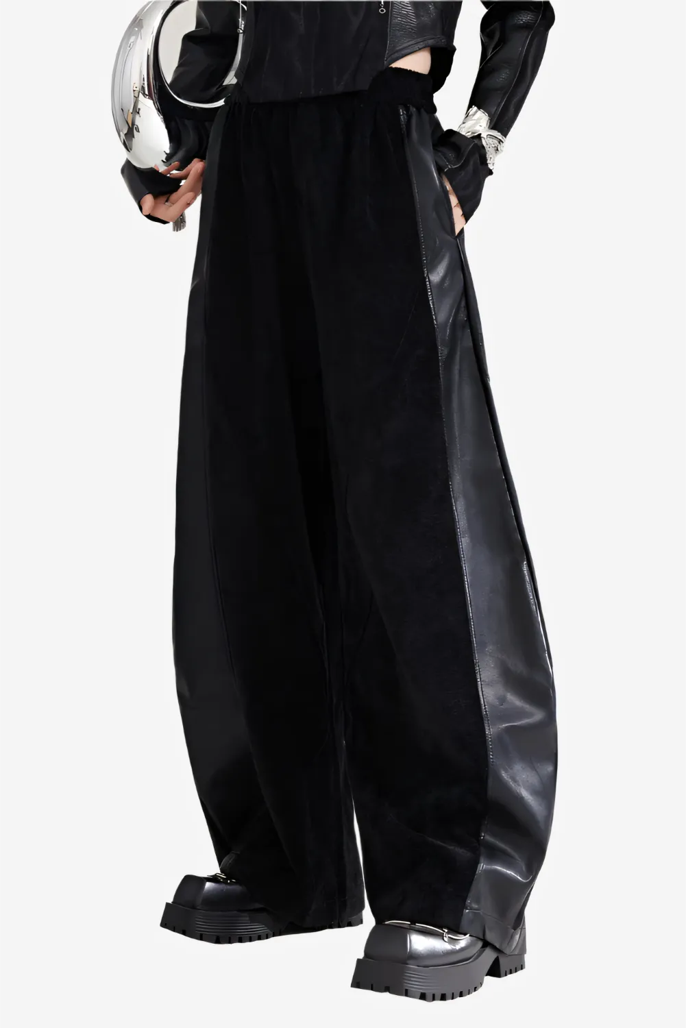 Shadow Stitch Wide-Leg Pants