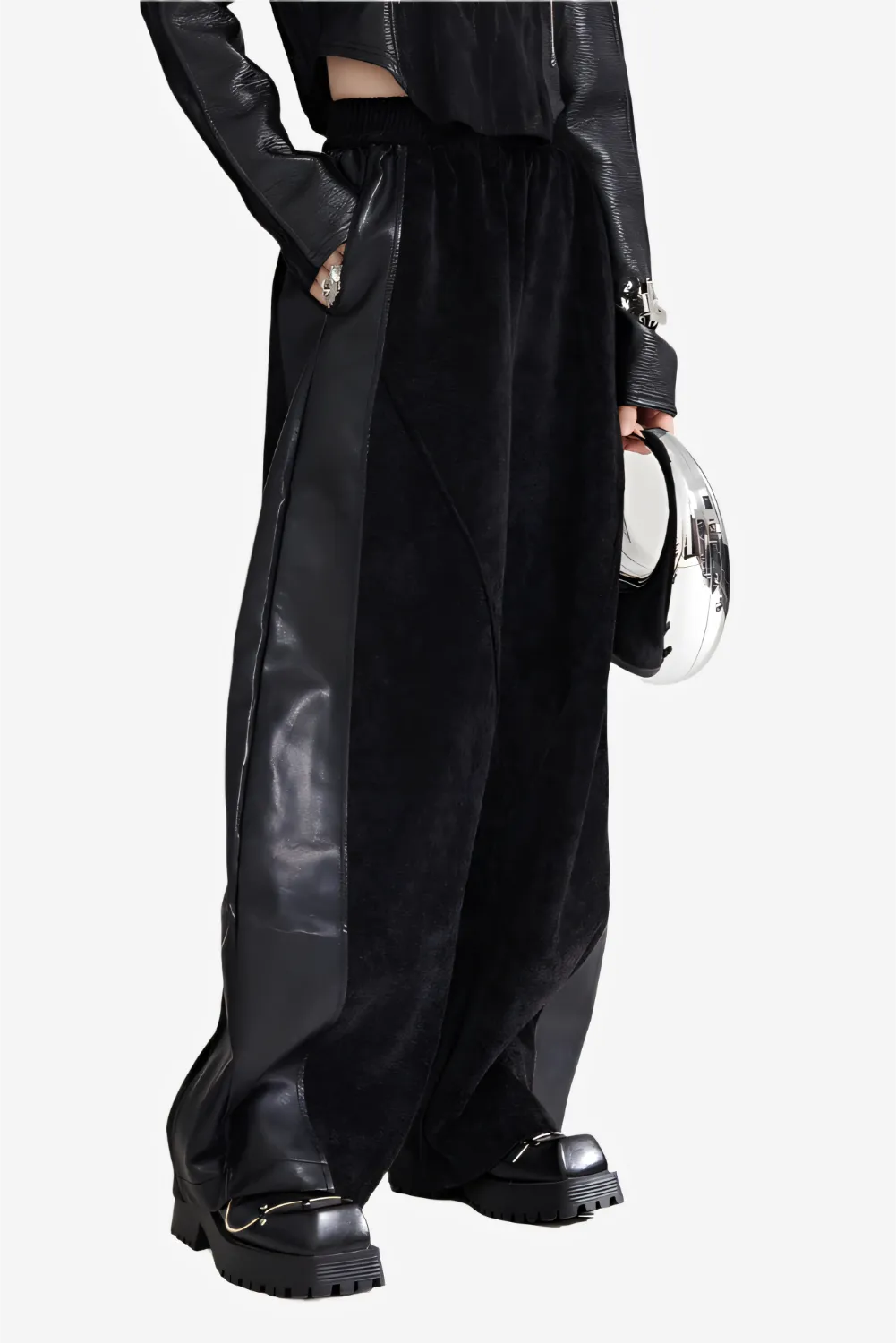 Shadow Stitch Wide-Leg Pants