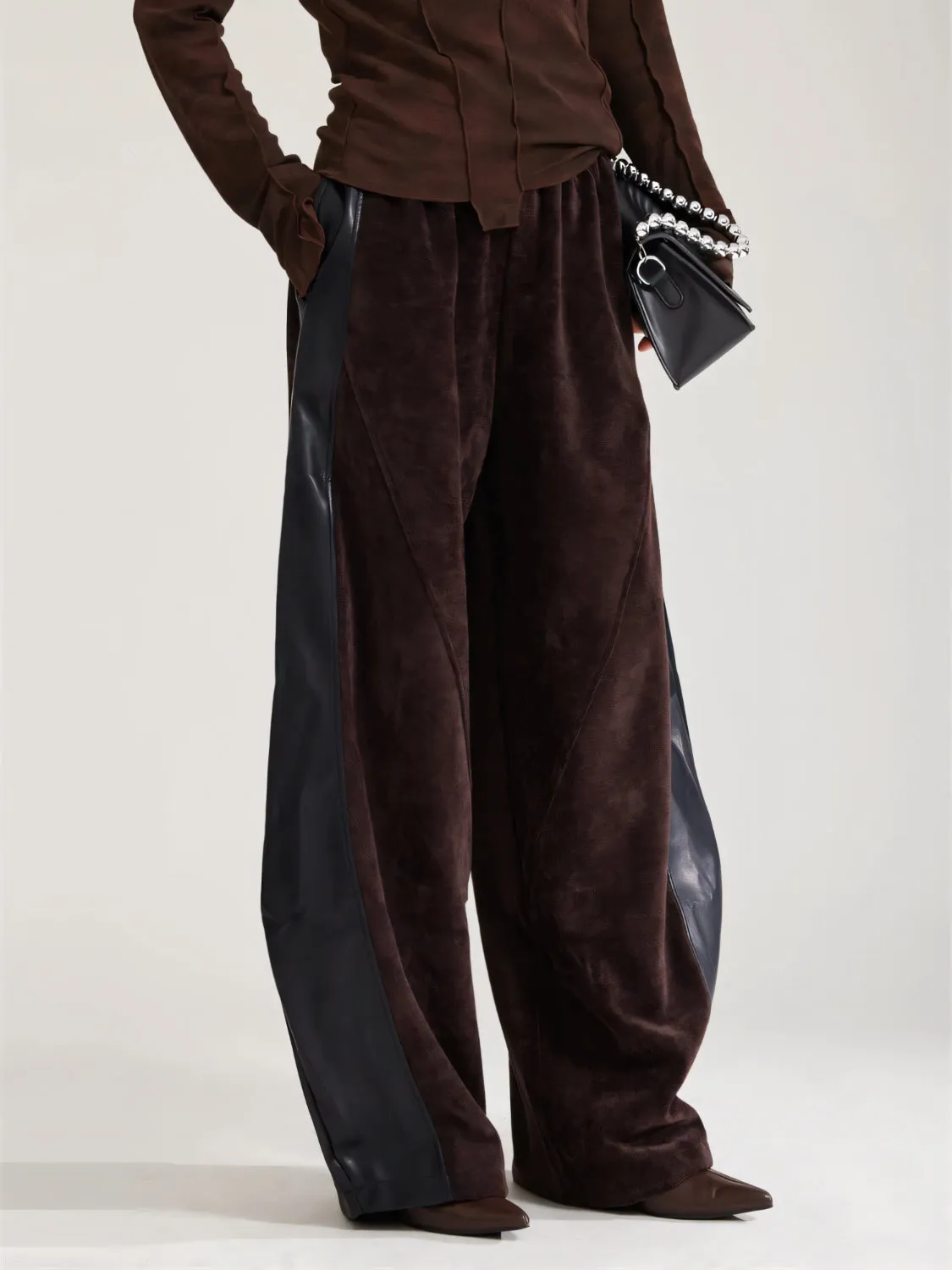 Shadow Stitch Wide-Leg Pants