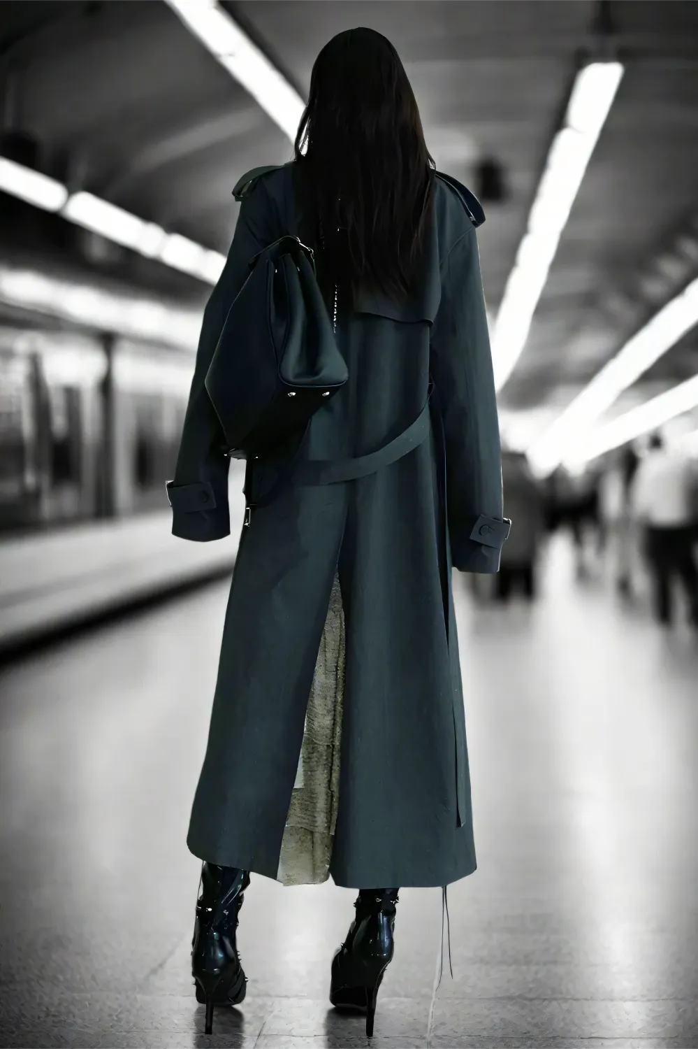 Shadowveil Color-Block Trench