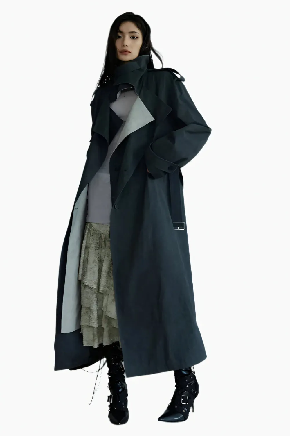 Shadowveil Color-Block Trench