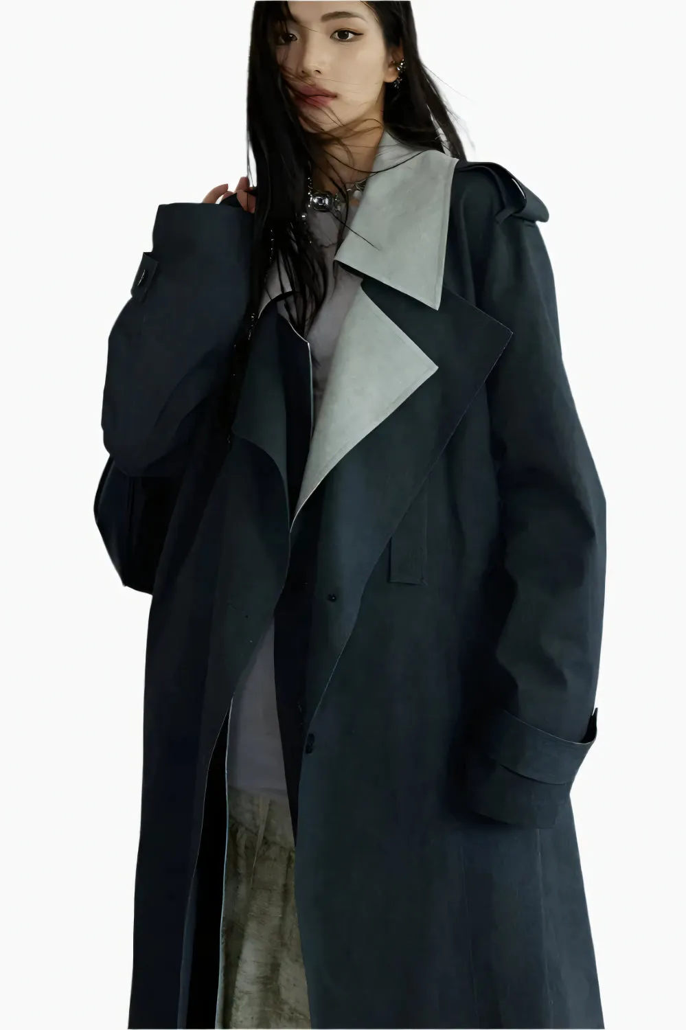 Shadowveil Color-Block Trench