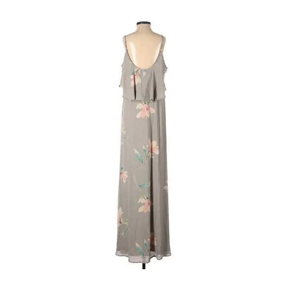 Show Me Your Mumu Caitlin Ruffle Maxi Dress in Lily Showers S NWT