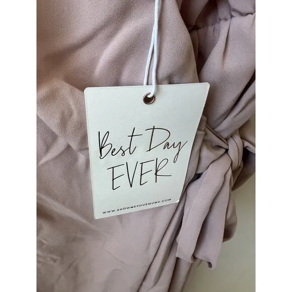 Show Me Your Mumu Liz Maxi Bridesmaid Wedding Dress Dusty Blush Crisp NWT$188 S