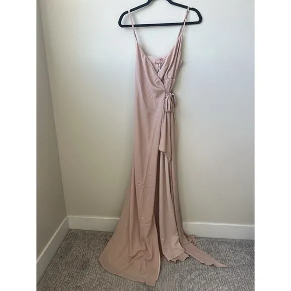 Show Me Your Mumu Liz Maxi Bridesmaid Wedding Dress Dusty Blush Crisp NWT$188 S