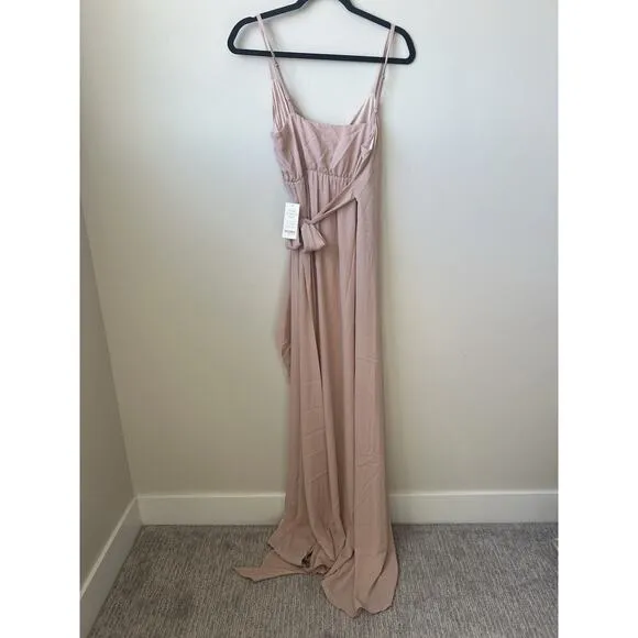 Show Me Your Mumu Liz Maxi Bridesmaid Wedding Dress Dusty Blush Crisp NWT$188 S