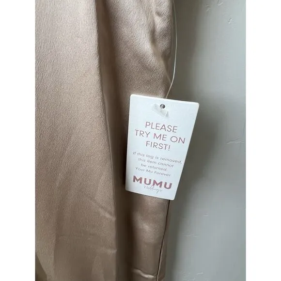 Show Me Your Mumu Rome Twist Bridesmaid Wedding Dress Champagne Luxe NWT$198 XXS