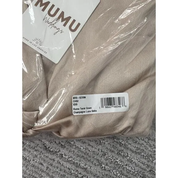 Show Me Your Mumu Rome Twist Bridesmaid Wedding Dress Champagne Luxe NWT$198 XXS