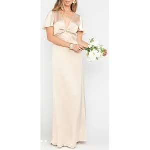 Show Me Your Mumu Rome Twist Bridesmaid Wedding Dress Champagne Luxe NWT$198 XXS