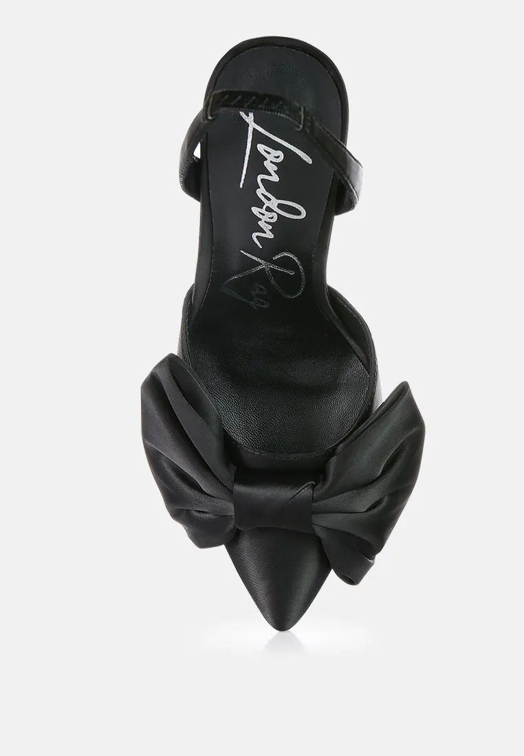 Smitten Bow Stiletto Heel Slingback Sandals By Ruw