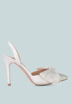 Smitten Bow Stiletto Heel Slingback Sandals By Ruw