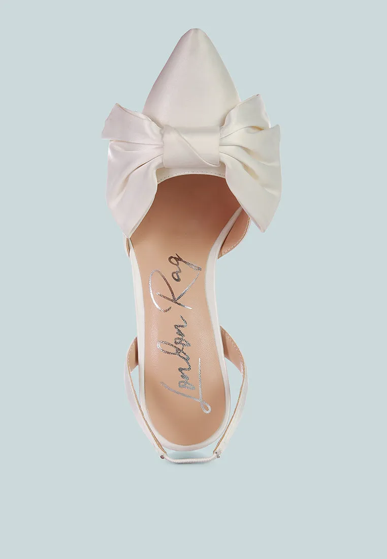 Smitten Bow Stiletto Heel Slingback Sandals By Ruw