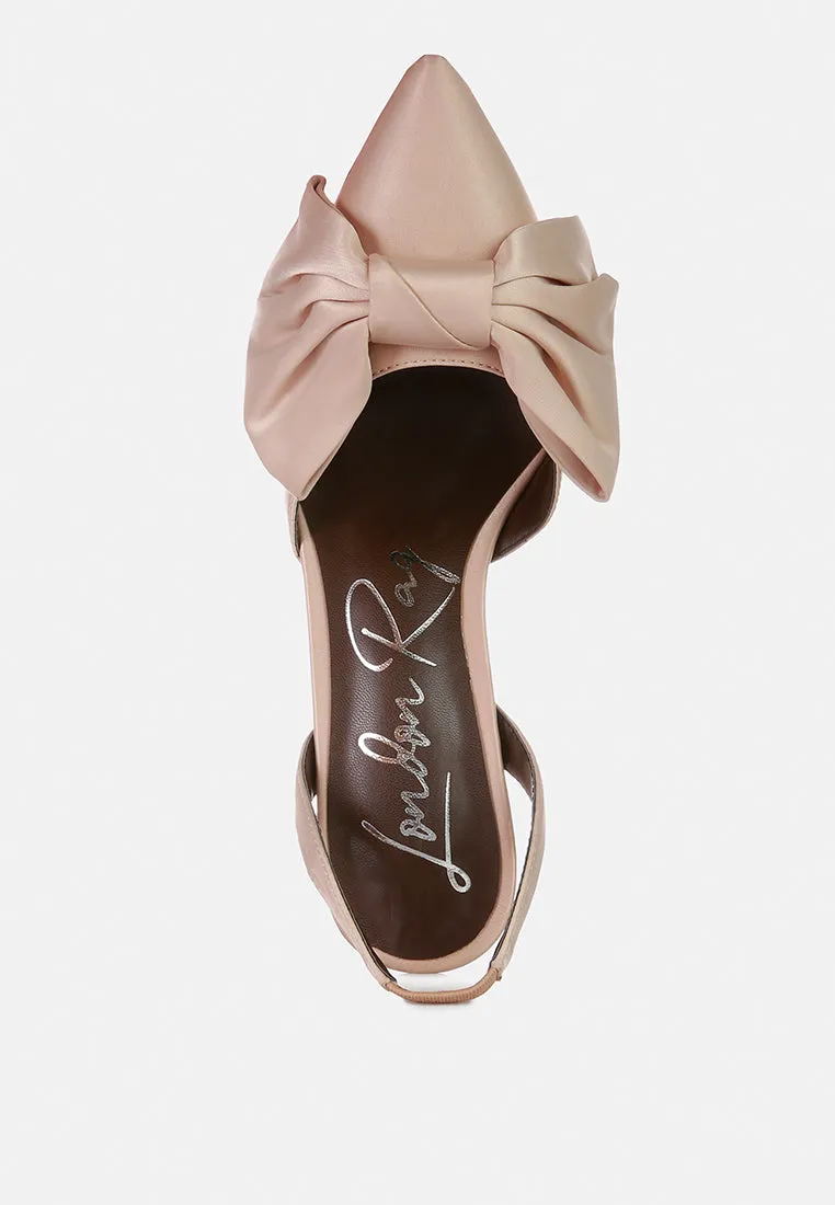 Smitten Bow Stiletto Heel Slingback Sandals By Ruw