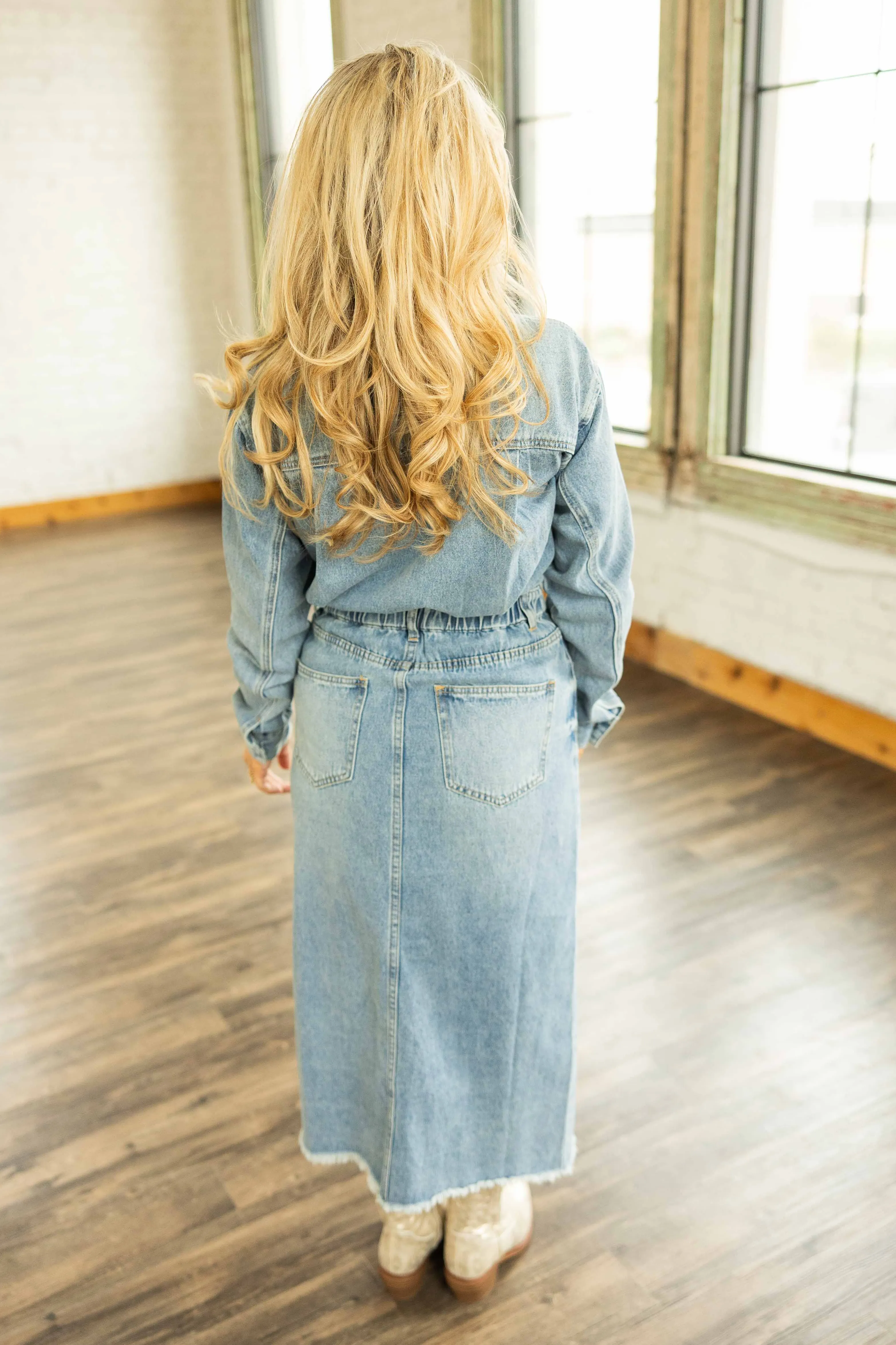 SOLANA DENIM MIDI DRESS