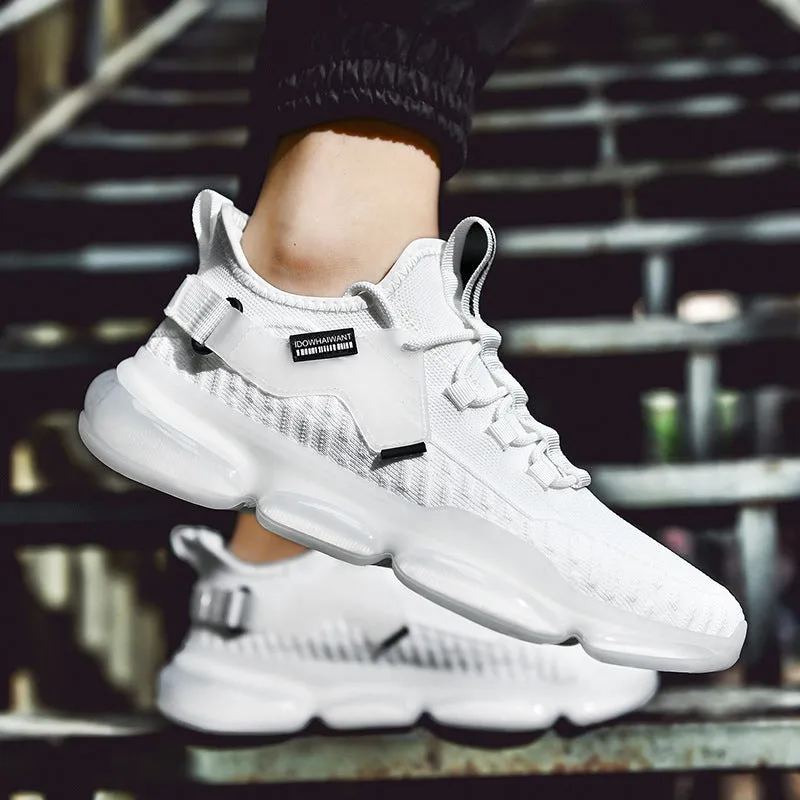 Sports Casual Flying Knit Running Shoes Popcorn