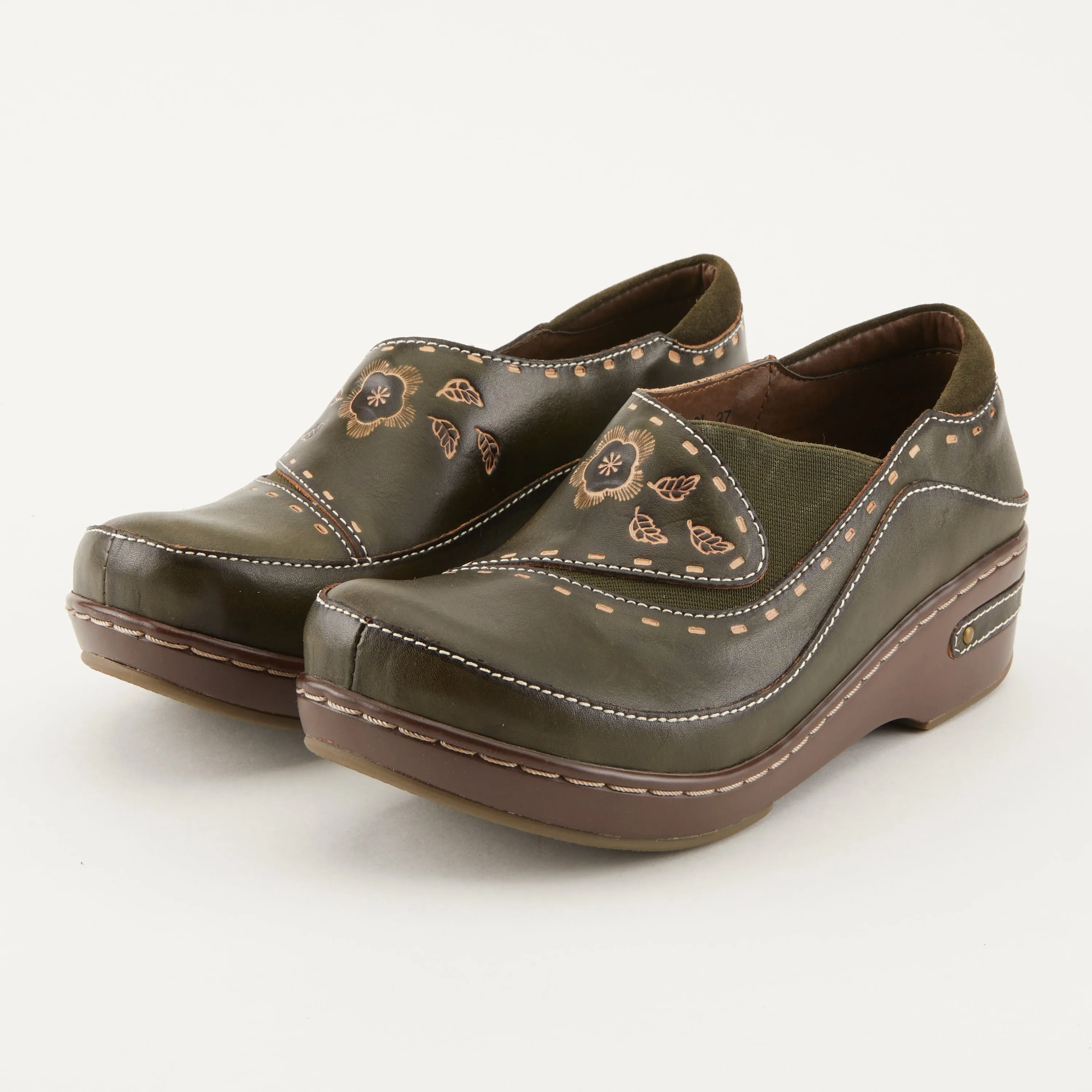 Spring Step Shoes  L'Artiste Burbank Women's Hand Painted Leather Clogs
