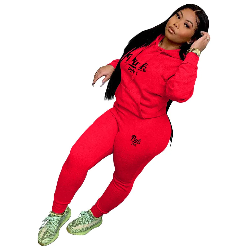 Stylish Printed Hoodie and Jogger Cotton Blend Sportswear Set