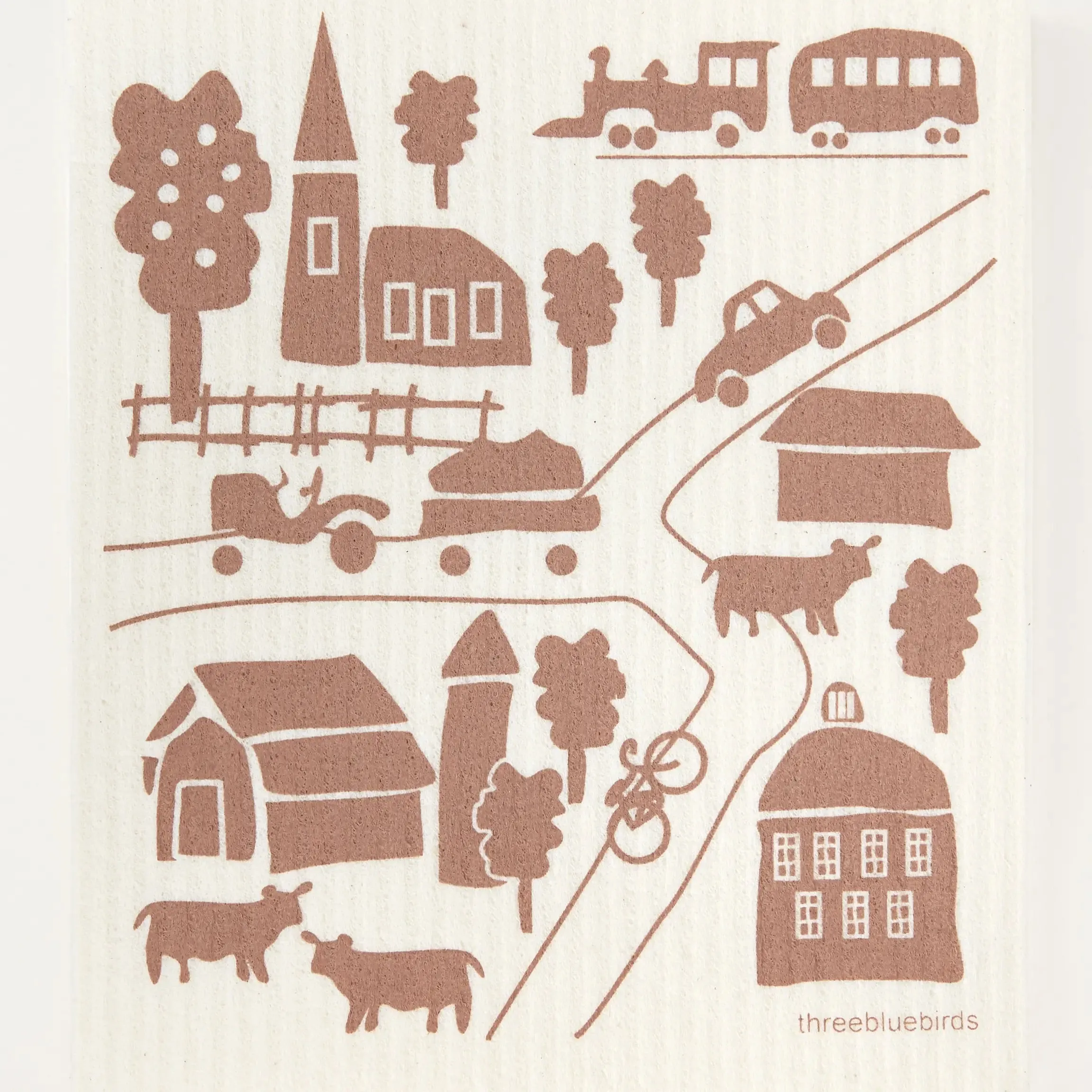 Three Birds, Swedish Dish Towel | Choose Your Design