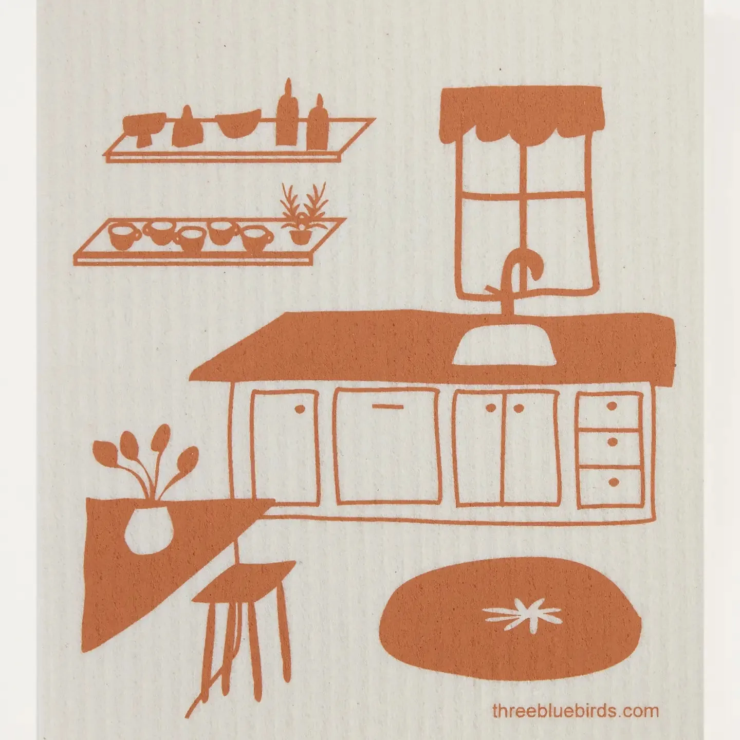 Three Birds, Swedish Dish Towel | Choose Your Design