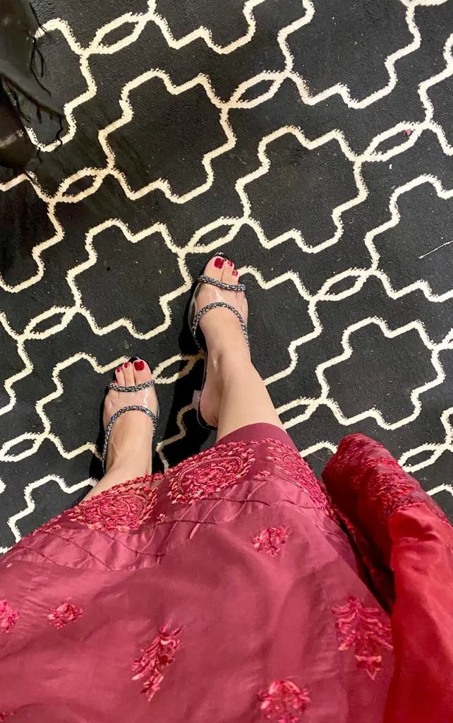 Transparent Studded Heels